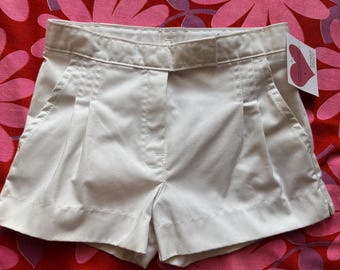 80s Vintage White Pleated Shorts Kids Size 12
