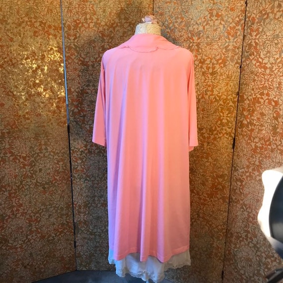 60s Pink Robe M Shadowline Housecoat Pink 1960s V… - image 7