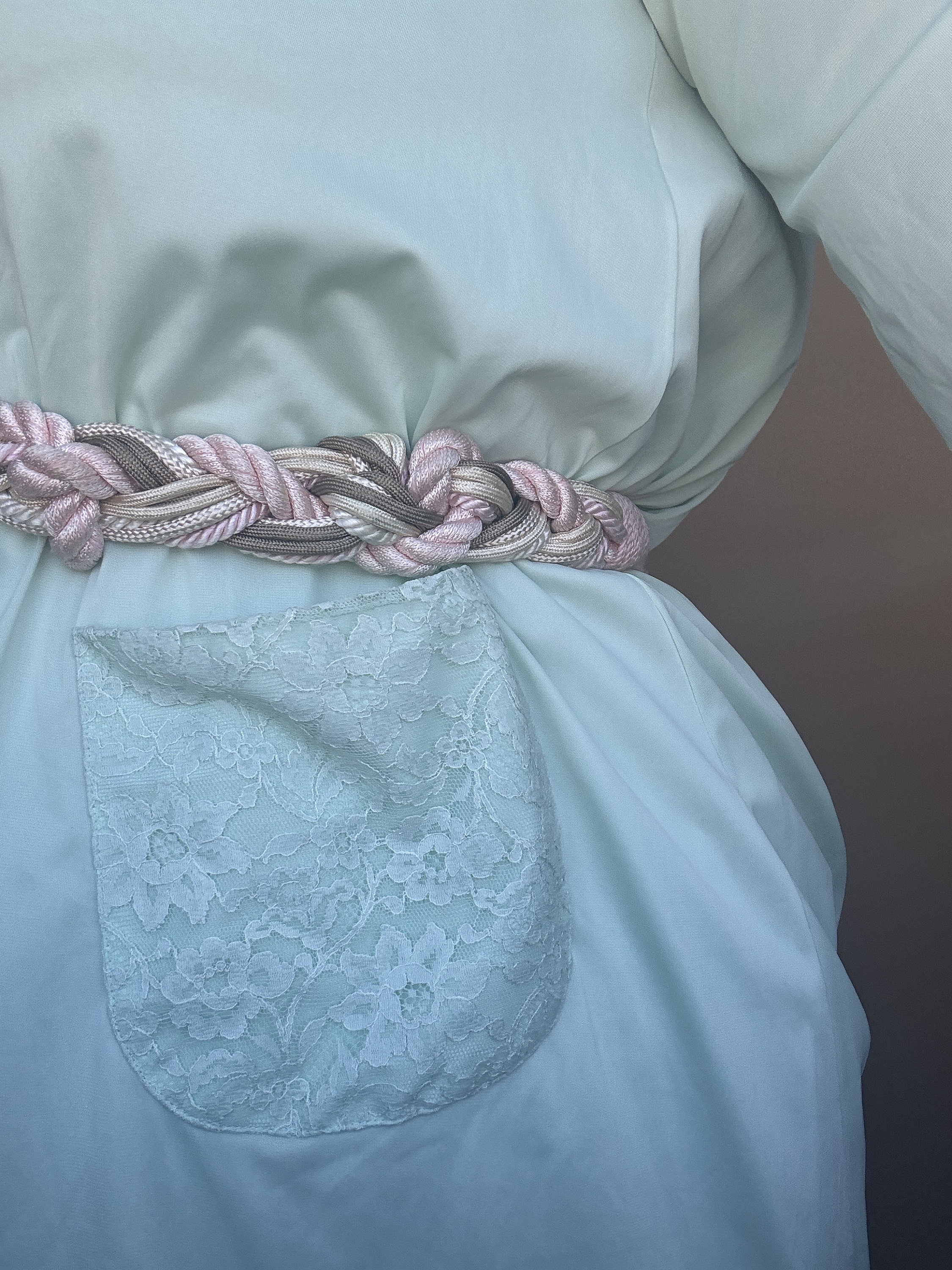 1980s Pink & Gray Rope Belt Carolyn Tanner - Etsy