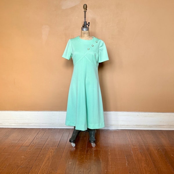 60s Pistachio Green Dress M/L Wounded Bird