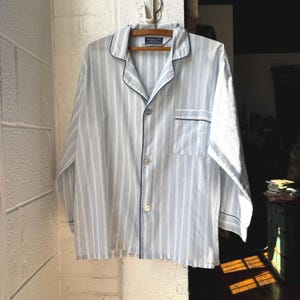 60s Mens Striped Pajama Top M Botany 500 Vintage Menswear PJs