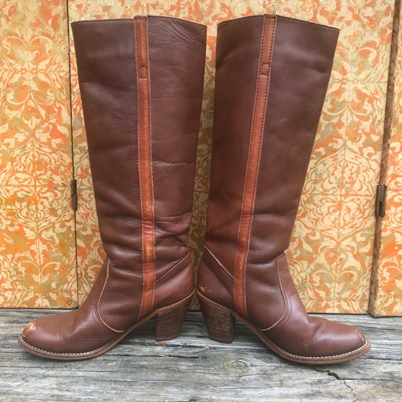 Vintage 70s Boots SIZE 6.5 Dexter 1970s Boots Sta… - image 4