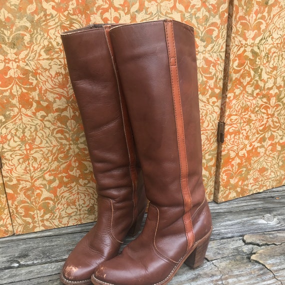 Vintage 70s Boots SIZE 6.5 Dexter 1970s Boots Sta… - image 9