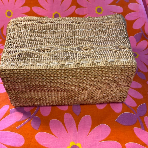 Vintage Beach Bag Seagrass Basket Purse Oversized Str… Gem
