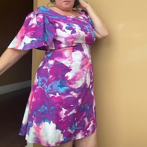 Y2k feestjurk l aquarel bloemen