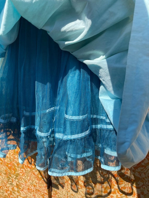 Celeste 1960s Girl's Dress Faded Blue Cotton Dres… - image 7