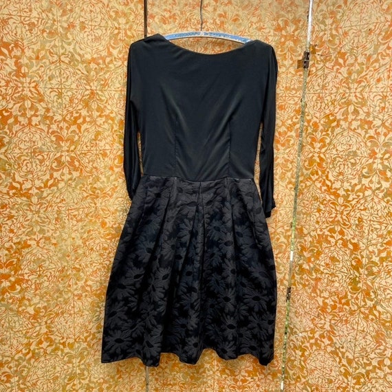 50s Vintage Black Cocktail Style Dress P Black Br… - image 5