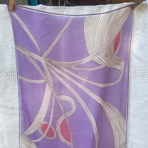 60s Vera Lilac Chiffon Long Scarf Vera Neumann Ladybug