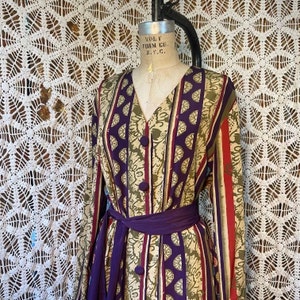 80s Purple Pleated Skirt Set XL Art Teacher