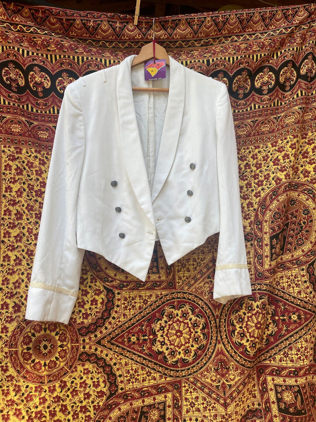 40s Vintage White Military Dress Jacket 42R Etsy