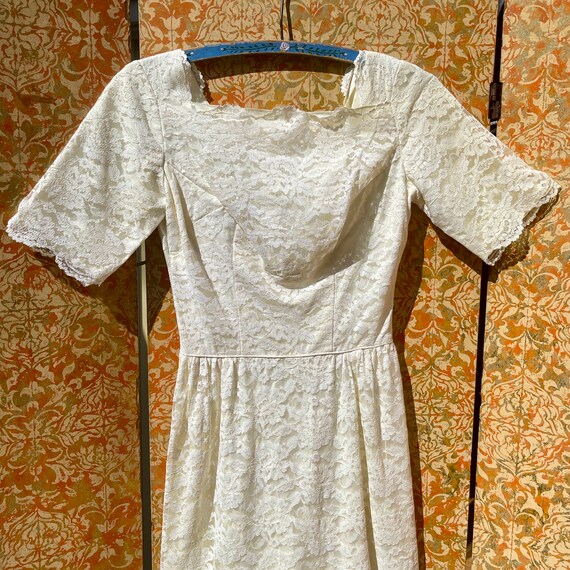 XS Vintage White Lace Dress - image 8