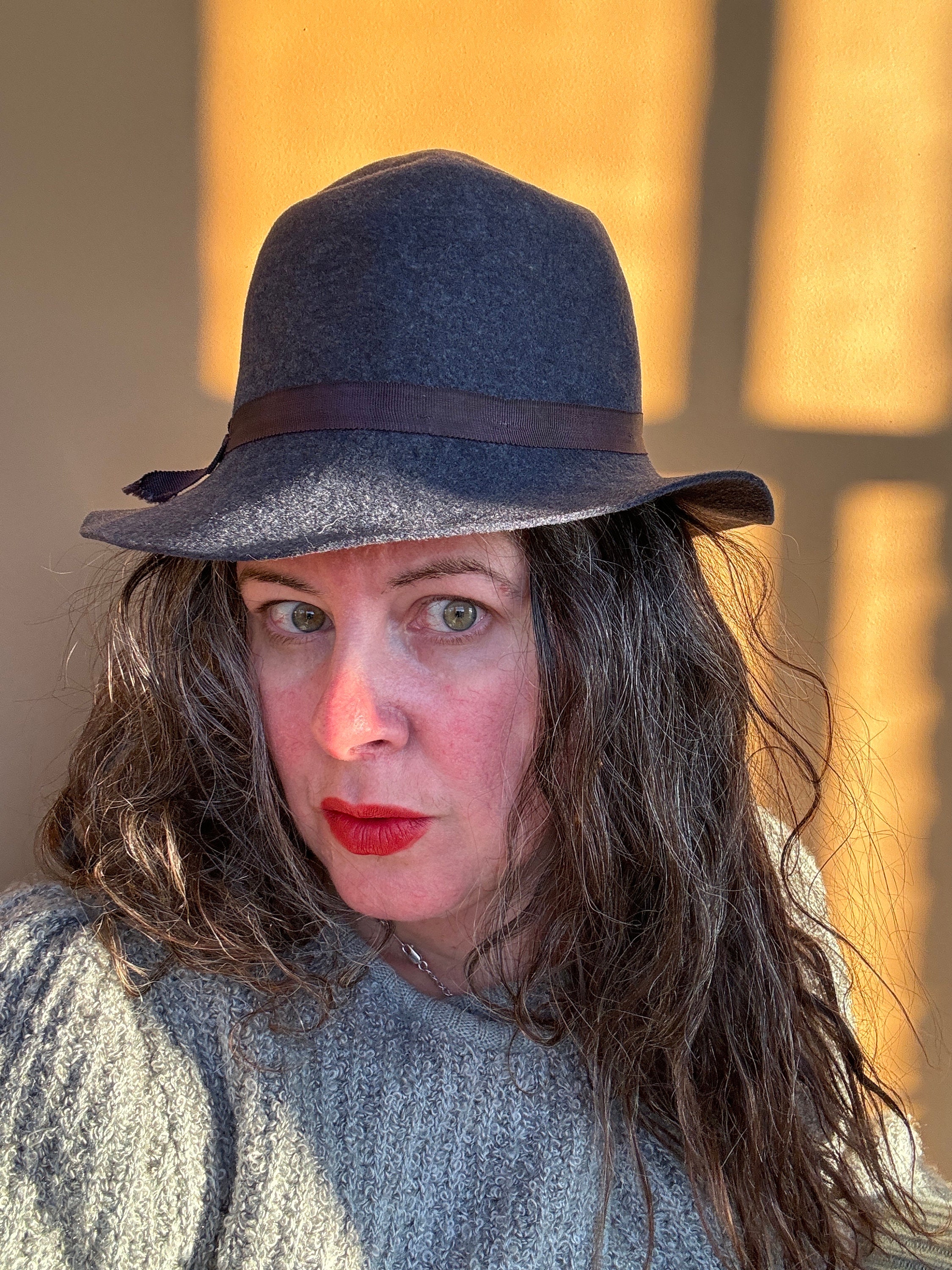 70s Vintage Slate Blue Wool Wide Brim Hat Effanem Crusher - Etsy display picture 1