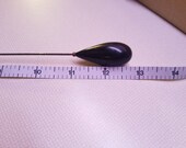 Antique Mourning Hat Pin 12 3 4 quot Extra Long Hat Pin Huge Victorian Hat Pin Simple Black Tear Drop