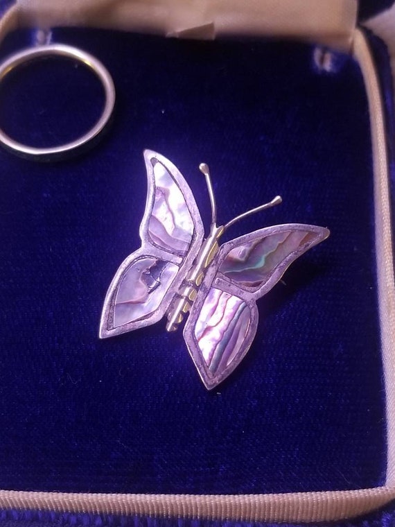 Vintage Sterling Silver Butterfly Brooch Pin PFB … - image 8