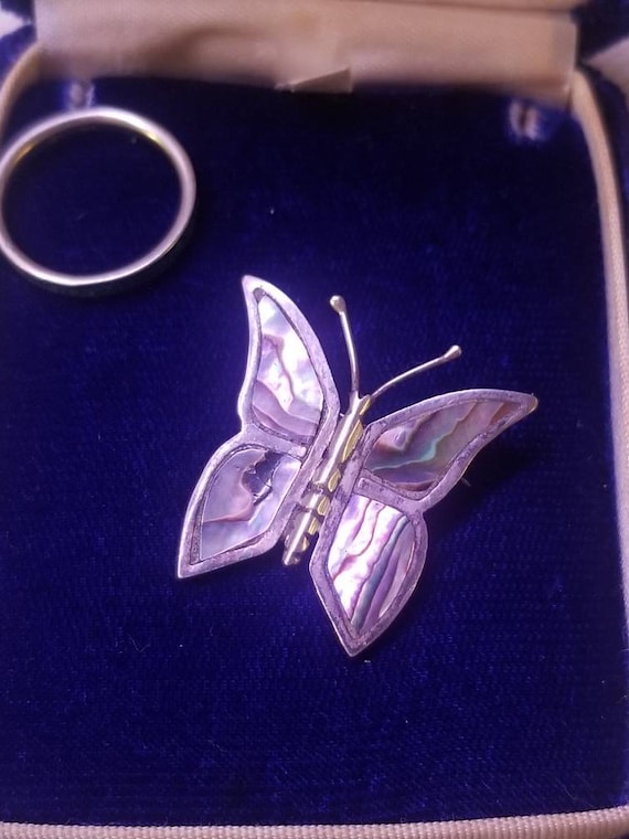 Vintage Sterling Silver Butterfly Brooch Pin PFB … - image 4