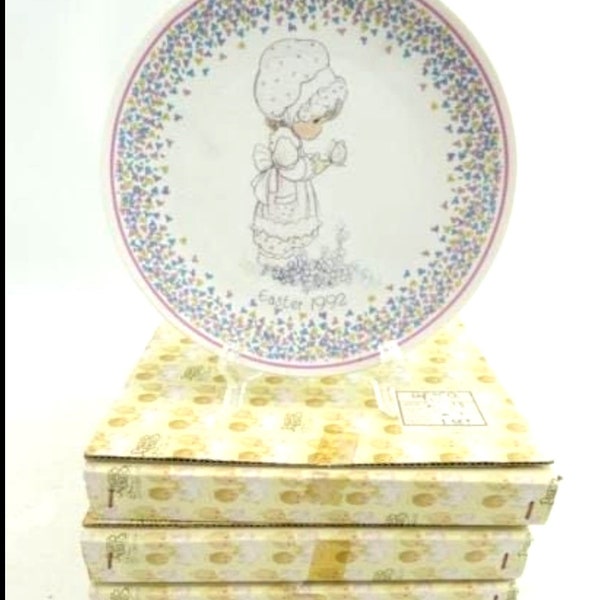 Vintage Precious Moments Easter Collectible Velvet finish Porcelain Plate Original Packaging "We Are God's Workmanship" Enesco 1992