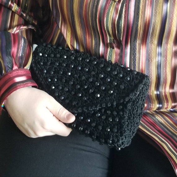 Vintage Bobbie Jerome Black Clutch Handbag 1940s/… - image 1