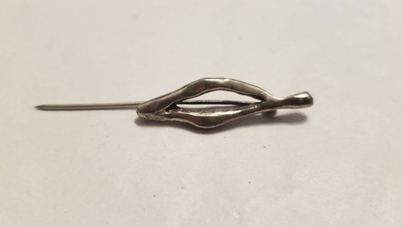 Vintage Modernist Silver Stick Pin Abstract Lapel… - image 5