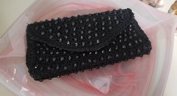 Vintage Bobbie Jerome Black Clutch Handbag 1940s/… - image 7