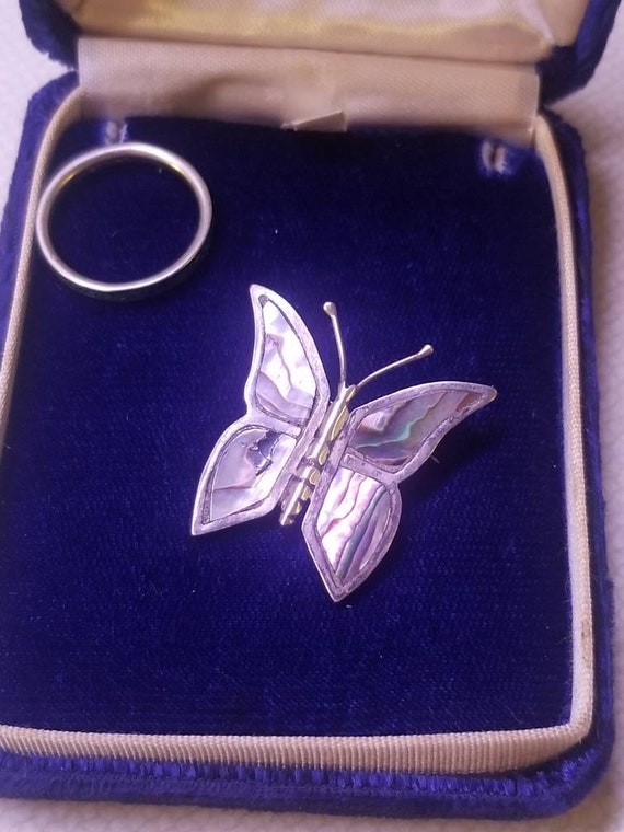 Vintage Sterling Silver Butterfly Brooch Pin PFB … - image 2