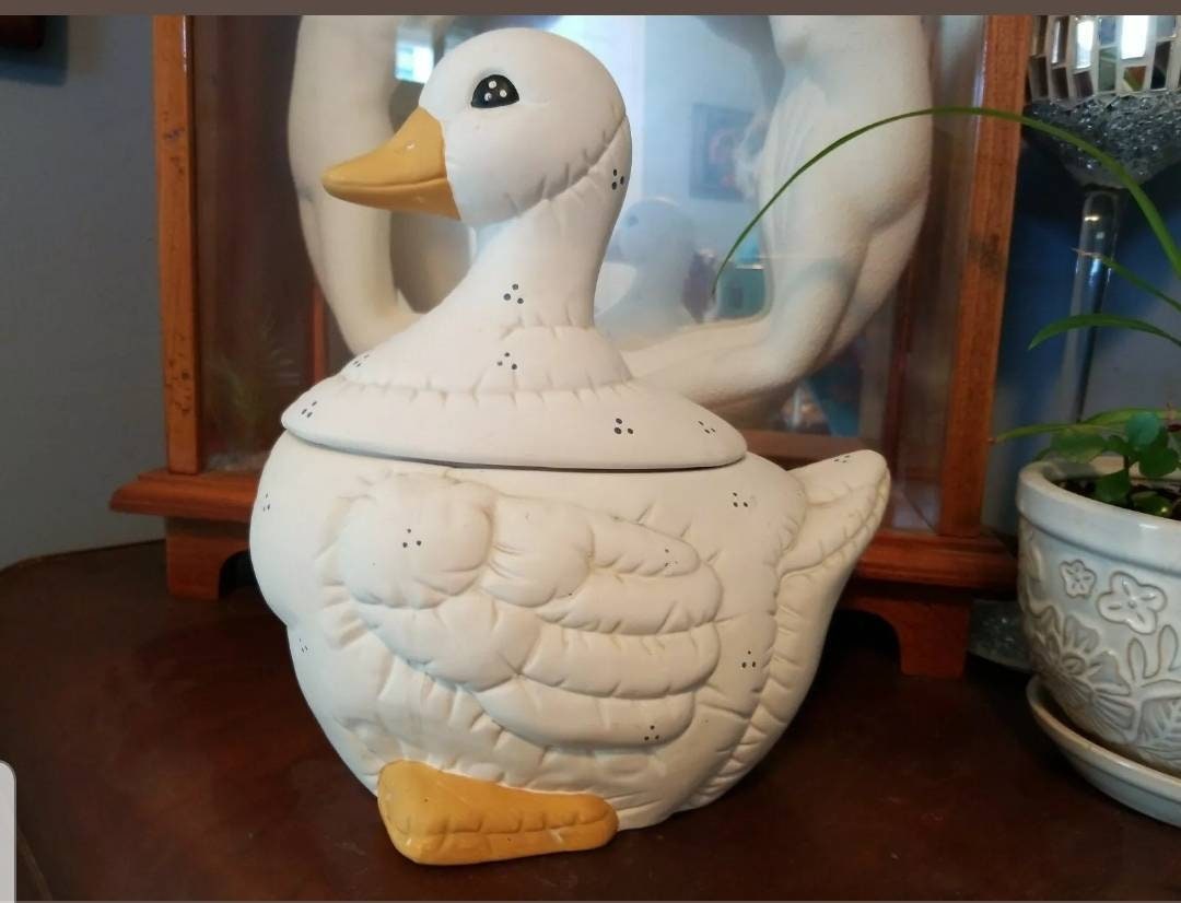 Vintage 80's 4 Melamine Stacking Nesting White Swan Geese Duck