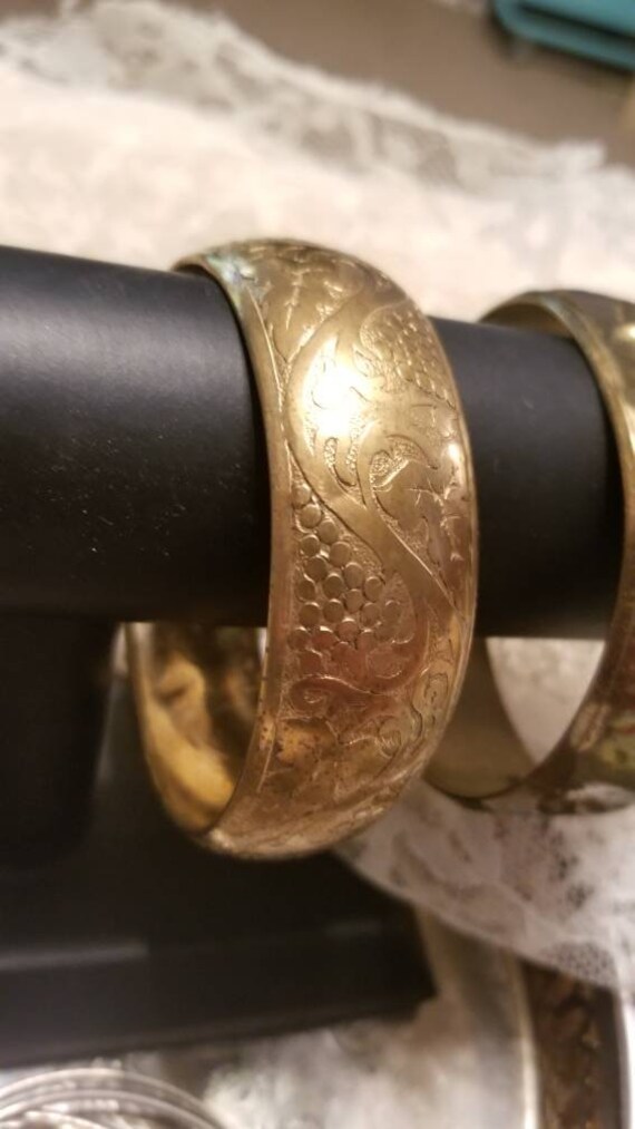 Vintage Brass Ornate Bangle
