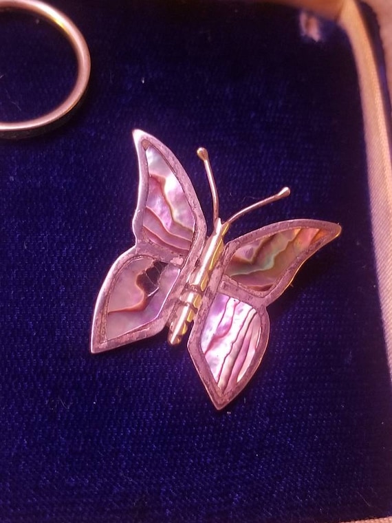 Vintage Sterling Silver Butterfly Brooch Pin PFB … - image 1