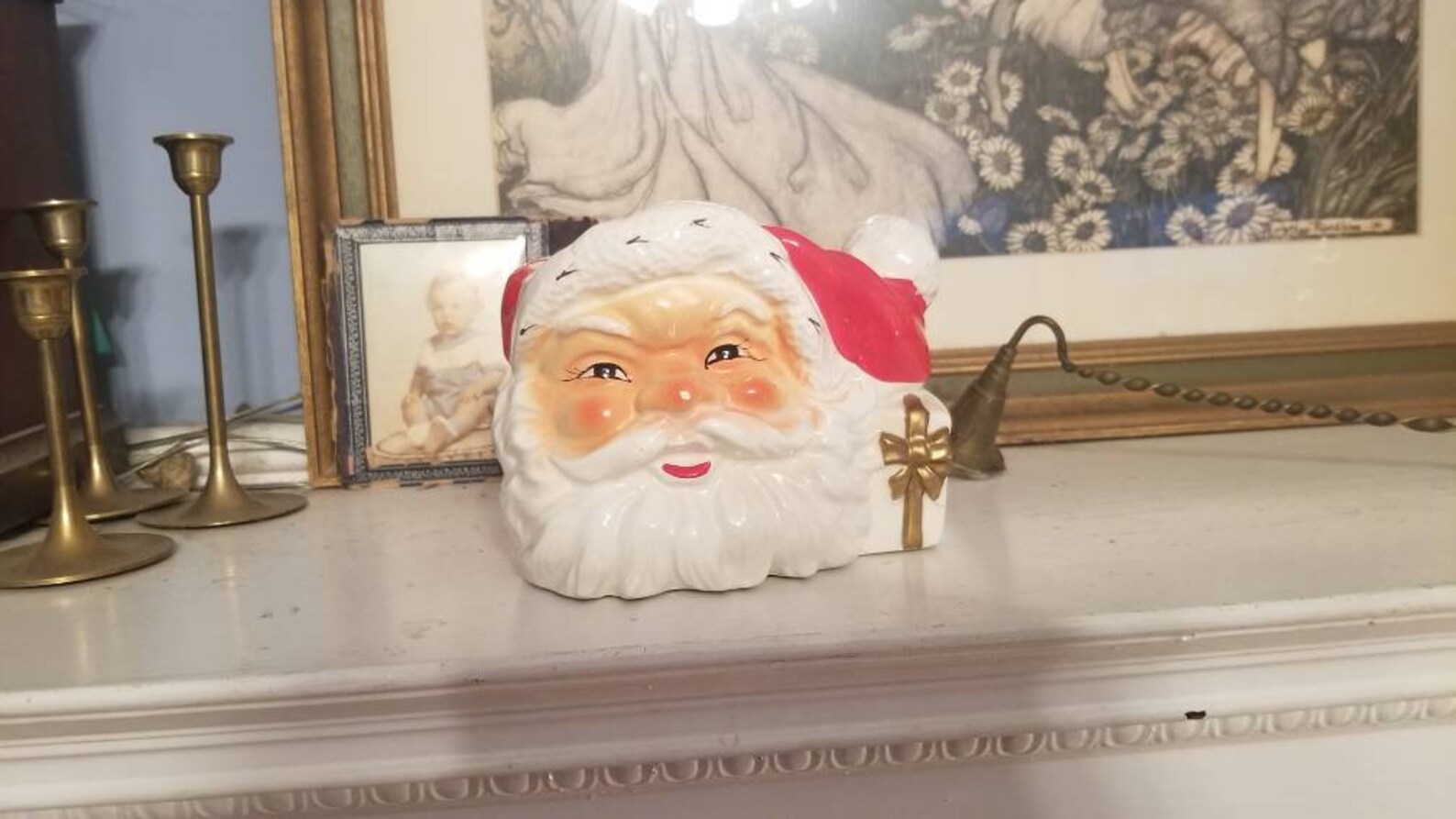 Vintage Santa Candle Holder Planter by EO Brody Beautiful Etsy