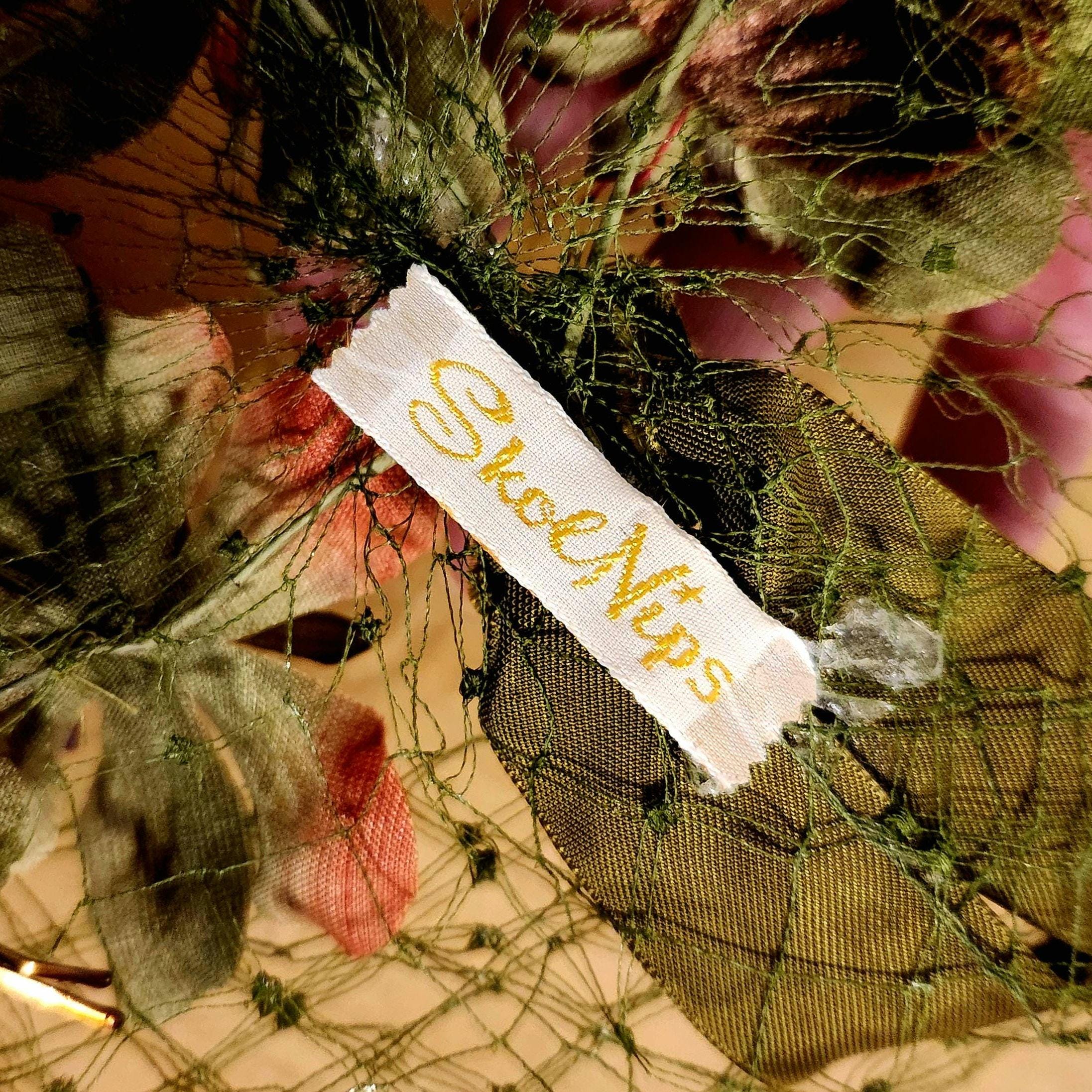 Vintage Skol Nips Floral Netted Topper 1950s Fascinator Hat 