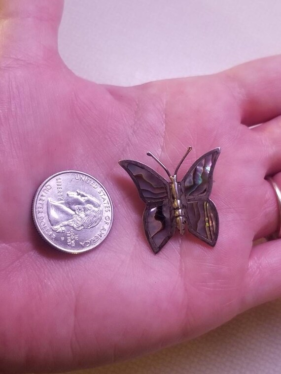Vintage Sterling Silver Butterfly Brooch Pin PFB … - image 3