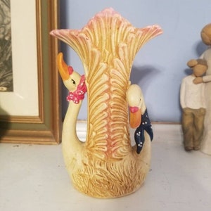 Vintage Country Duck Vase Kitch 1980s Home Decor Geese Decor Birdlover Gift