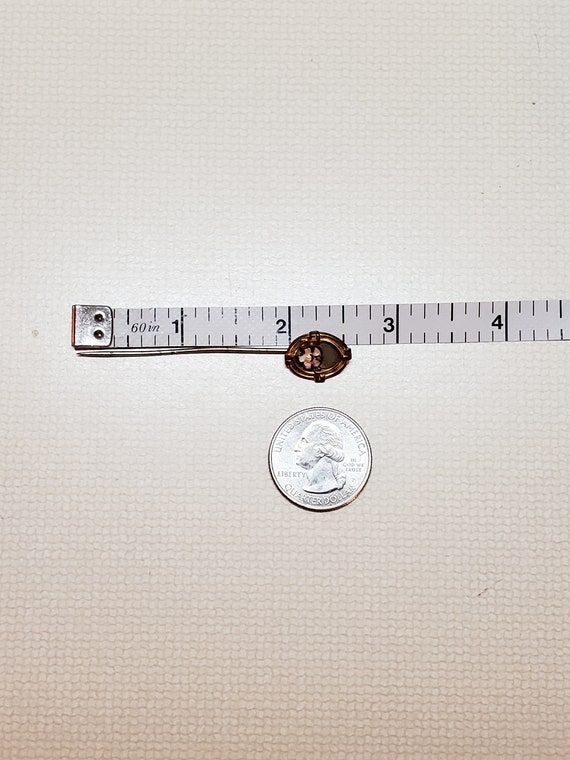 Antique Stick Pin Hatpin Victorian Enamel Gilt Fl… - image 4