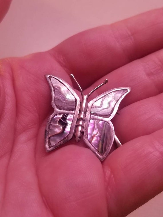 Vintage Sterling Silver Butterfly Brooch Pin PFB … - image 7