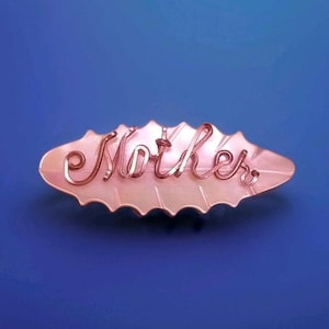 Vintage Gold Filled Mother Brooch: Mother of Pearl Leaf Pin