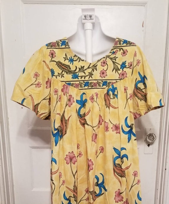 Vintage Yellow Dress Small Vintage Clothing Flora… - image 4