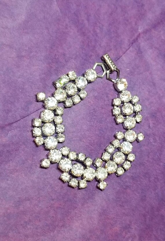 Vintage Designer Bracelet 1950s La Rel Signed Prong S Gem