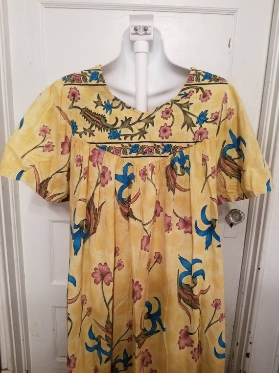 Vintage Yellow Dress Small Vintage Clothing Flora… - image 7