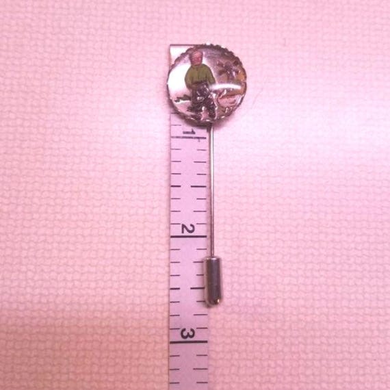 Lapel Pin Reverse Vintage Dutch Intaglio Stick Pin: Reverse Carved Lape… - Gem