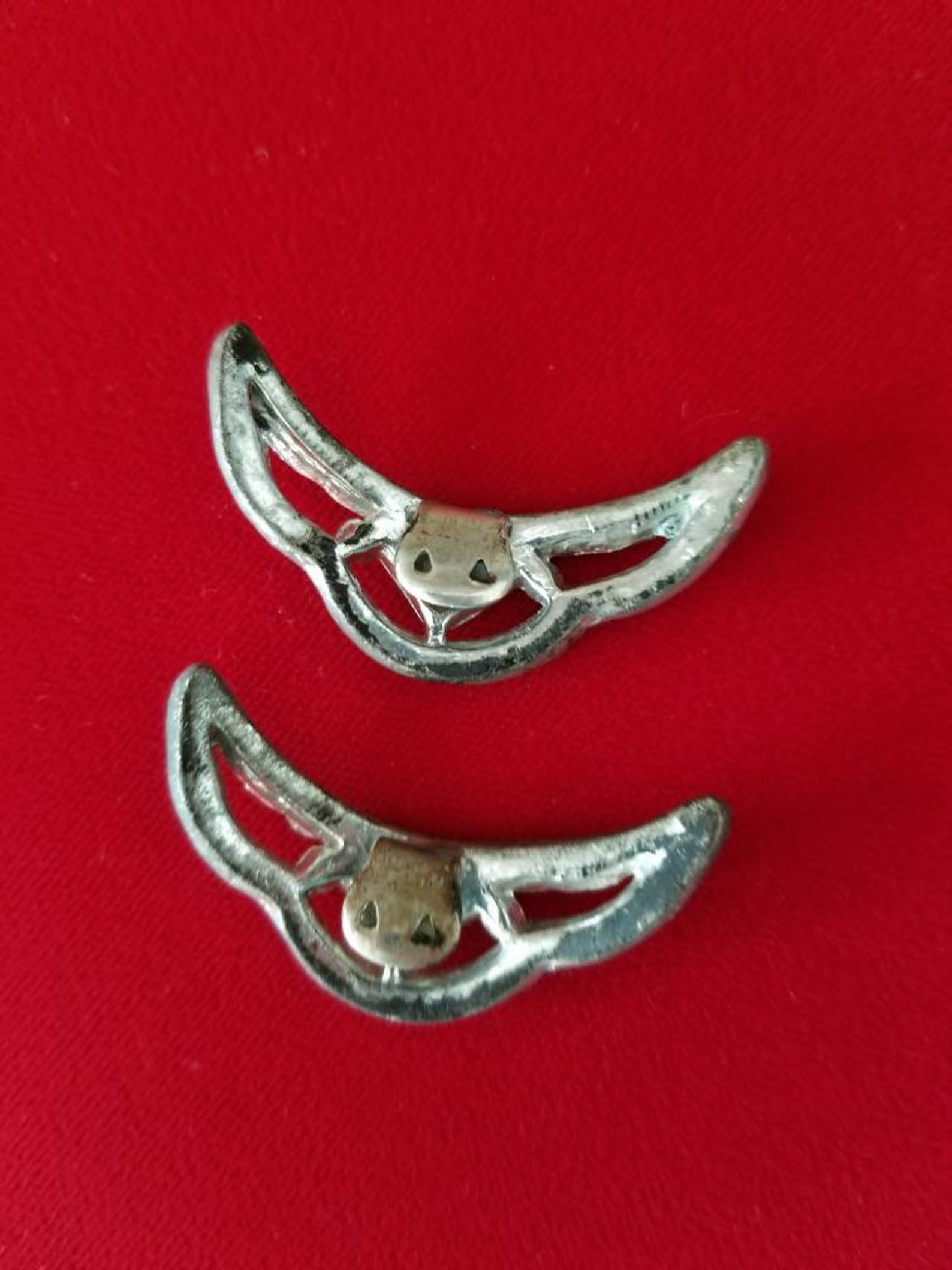 Antique Art Deco Dress Clips Paste and Silvertone Shoe Clips Etsy