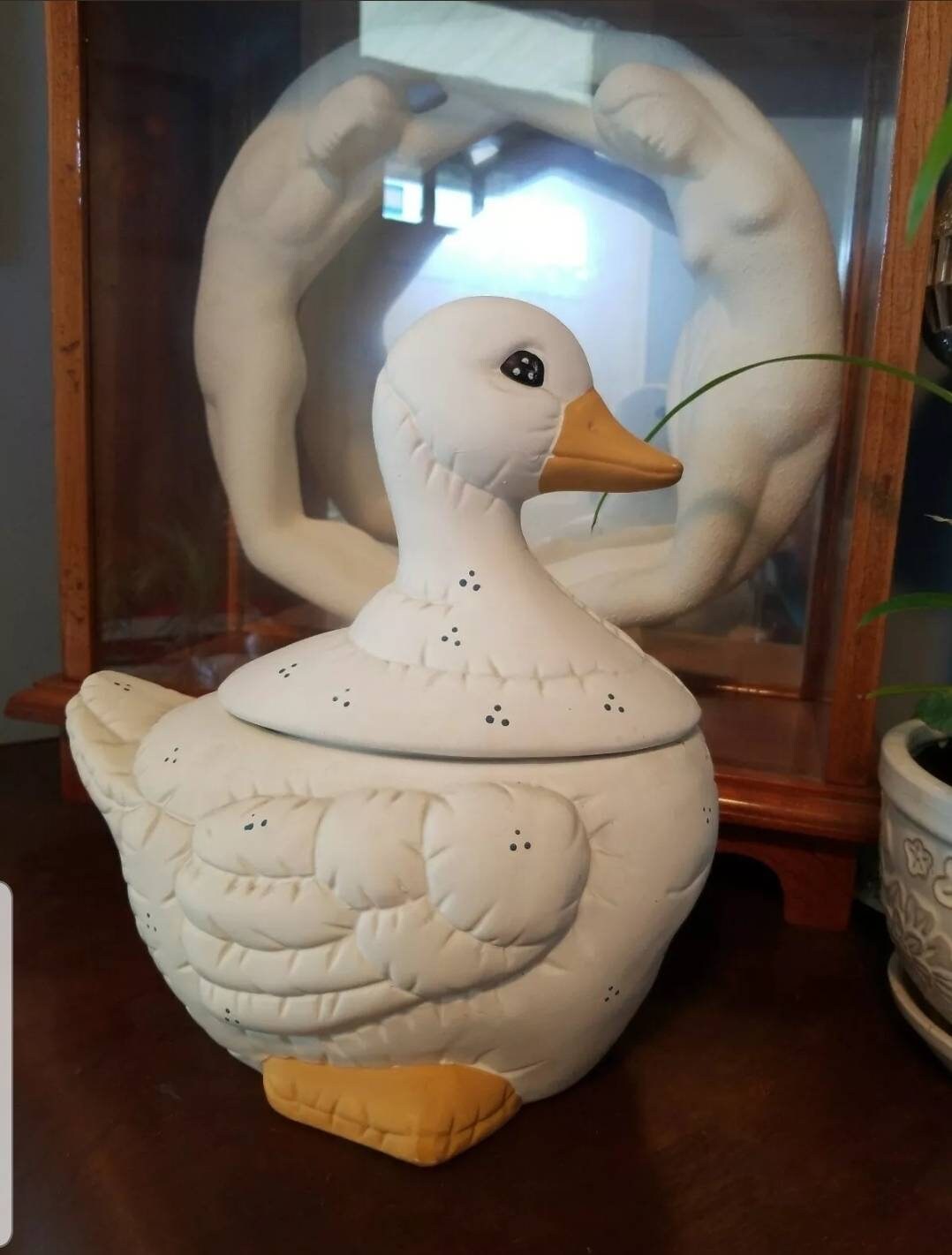 Vintage Duck Cookie Jar Large Ceramic Stuffed Animal Detail - Etsy