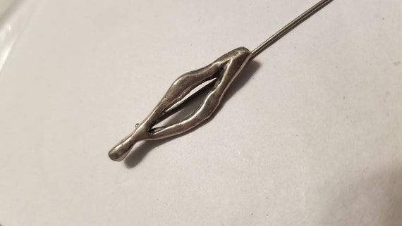 Vintage Modernist Silver Stick Pin Abstract Lapel… - image 3