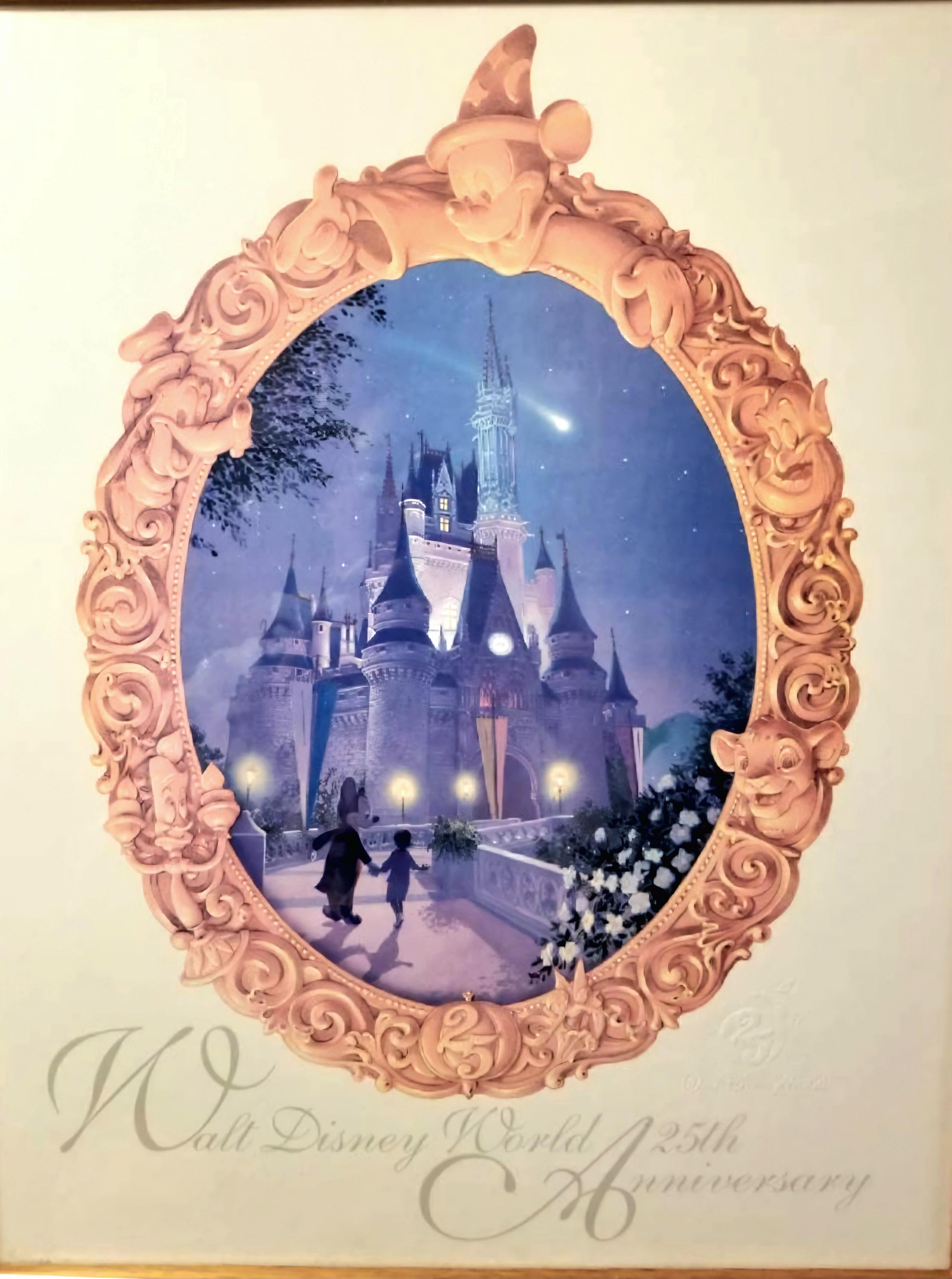 Vintage Disney World 25th Anniversary Framed Print 1997