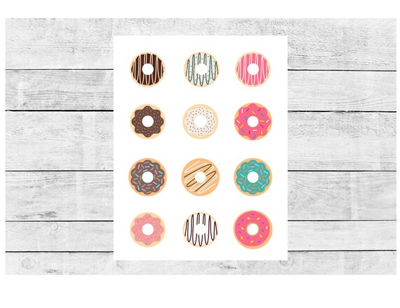 Donut Printable Donut Cupcake Topper Kids Birthday Donut - Etsy