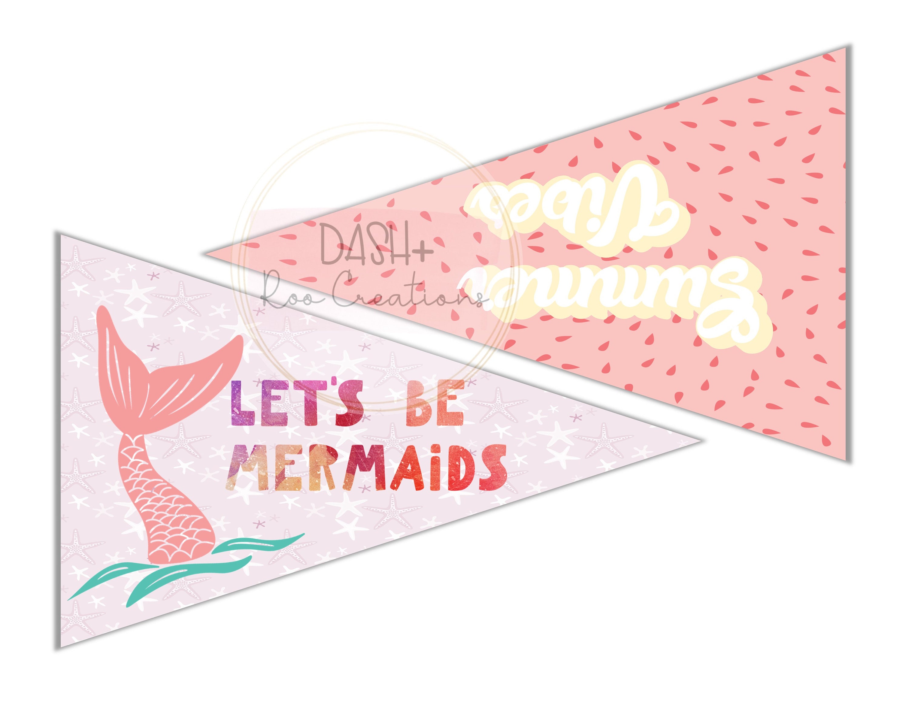 Mermaid Printable Pennant Flags