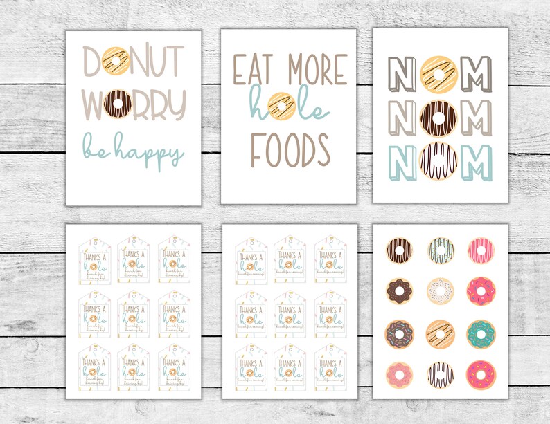 Donut Signs Bundle Printables Donut Themed Party Kidsdrive | Etsy