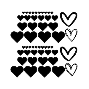 Heart Iron-On Vinyl HTV - DIY T-Shirt Decor, 48 Pack