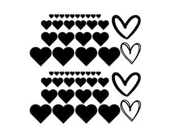 Heart Iron-On Vinyl HTV - DIY T-Shirt Decor, 48 Pack