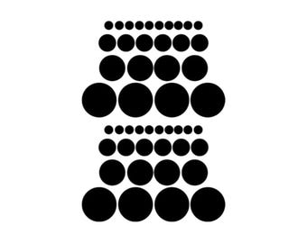 Polka Dot Vinyl Decal Set - Circle Stickers for Car, Laptop, Wall Art