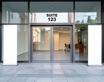 Personalized Suite Number Decal, Custom Vinyl Sticker, Store Front Signage, Commercial Graphic