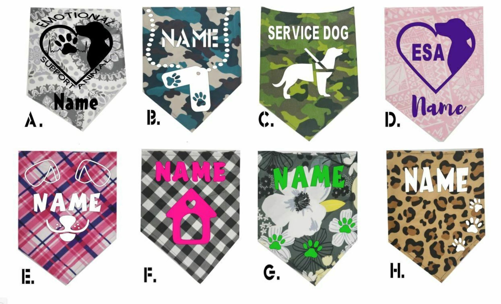Personalized Dog Bandana with name Machine washable Pet Etsy